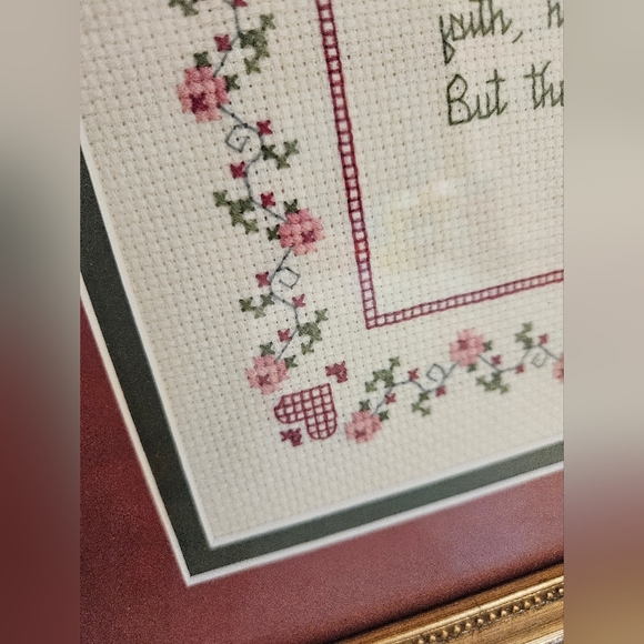 Vintage love is patient Corinthians needlepoint cross stitch - Picture 5 of 7